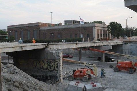 East Harrison bridge demolition