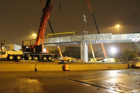 Girder erection of Unit IV of the new Ramp NW