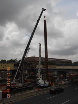 Morgan Street Bridge Construction - Drilled Shaft Operation