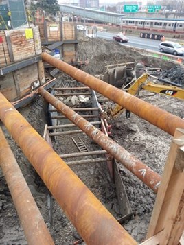 Siphon reconstruction at North Abutment